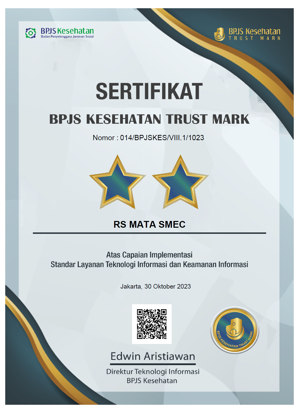 BPJS Kesehatan Trust Mark Certificate.png